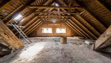 large unfinished attic.