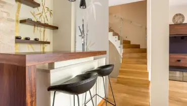 small modern home bar.