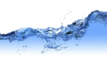 blue flowing bubbly water.