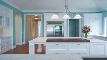 Contemporary white kitchen.