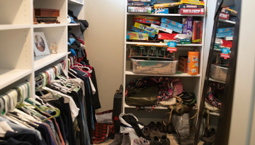 Cluttered closet.